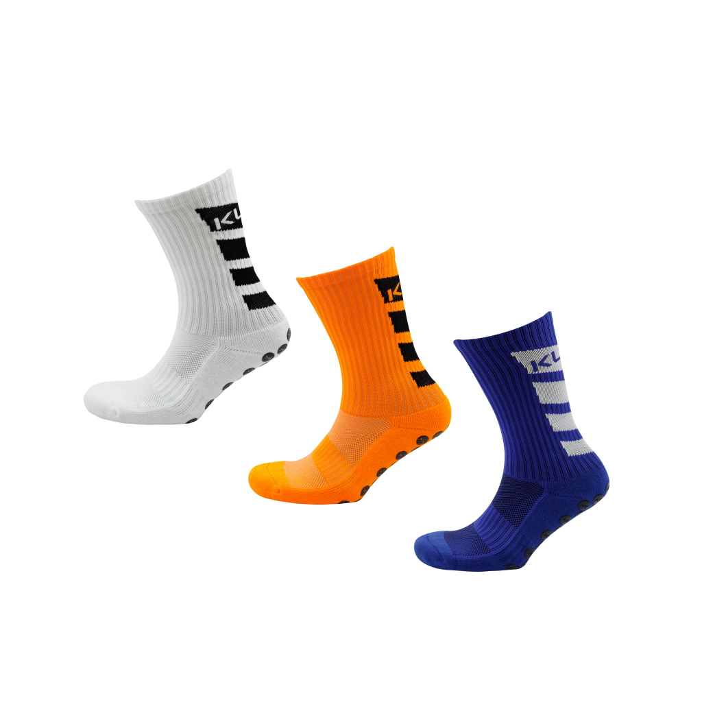 Kupe Active Grip Sock Combo - Calf White, Orange & Blue