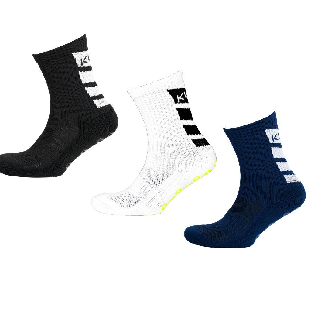 Kupe Active Kidz Grip Sock Combo - Calf Black, White & Navy